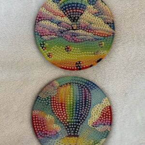 29-6. Colorful Hot Air Balloon Diamond Art Coasters Kit